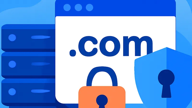 ilustração conceitual de propriedade de domínio e controle total do site WordPress