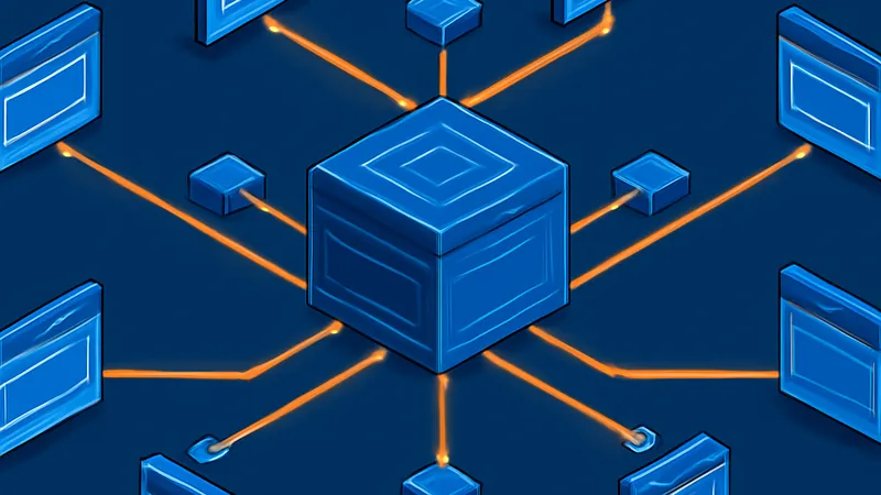 rede de links conectando sites em diagrama isométrico de link building