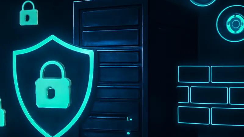 Ilustração de segurança WordPress com escudo, firewall e badges de atualização de plugins