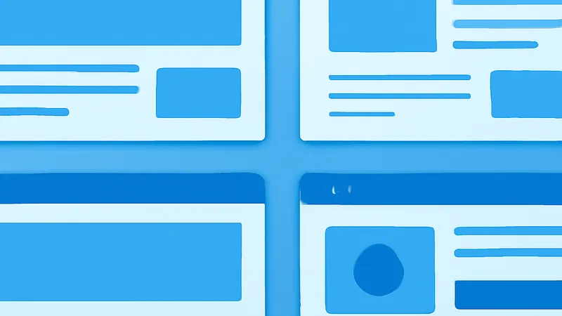 Tipos de sites em WordPress organizados em grade: corporativo, blog, landing page e e-commerce