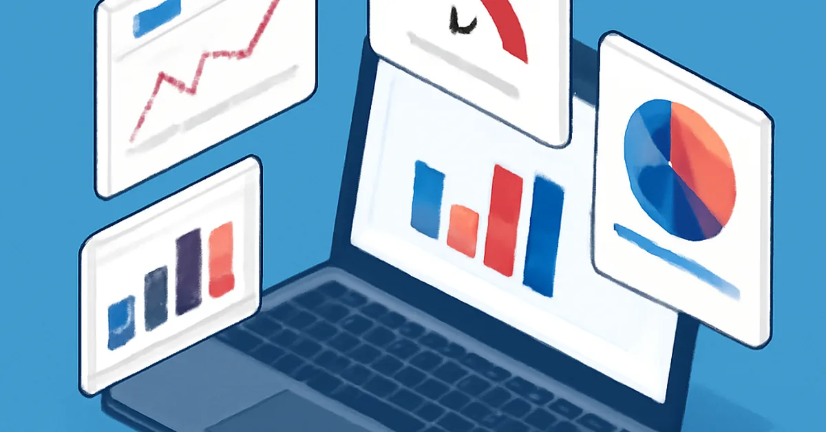 Dashboard com KPIs de métricas de site WordPress para gestores